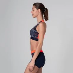 Kalenji BRASSIERE D'ATHLETISME FEMME BLEUE ET ORANGE -Sport Style Soldes brassiere dathletisme femme bleue et orange 4