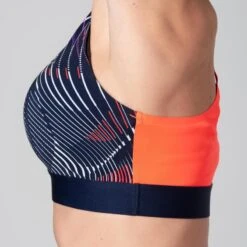 Kalenji BRASSIERE D'ATHLETISME FEMME BLEUE ET ORANGE -Sport Style Soldes brassiere dathletisme femme bleue et orange 7