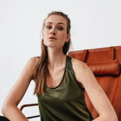 Kalenji Débardeur Running Léger Femme - Light Kaki -Sport Style Soldes debardeur running leger femme light kaki 2