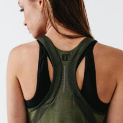 Kalenji Débardeur Running Léger Femme - Light Kaki -Sport Style Soldes debardeur running leger femme light kaki 5