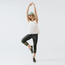 Kalenji Legging Court Running Respirant Femme - Dry+ Feel Kaki -Sport Style Soldes legging court running respirant femme dry feel kaki 11