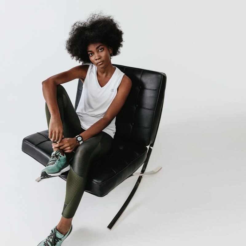 Kalenji Legging Long Running Respirant Femme - Dry+ Feel Kaki 3 Kalenji Legging Long Running Respirant Femme - Dry+ Feel Kaki