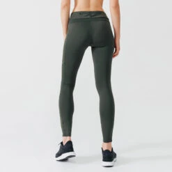 Kalenji Legging Running Long Chaud Femme - Warm+ Kaki -Sport Style Soldes legging running long chaud femme warm kaki 1