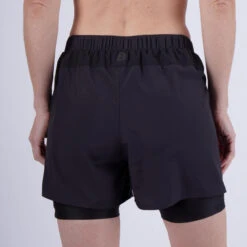 Kalenji Short 2 En 1 Running Respirant Femme - Run Dry 500 Noir -Sport Style Soldes short 2 en 1 running respirant femme run dry 500 noir 4