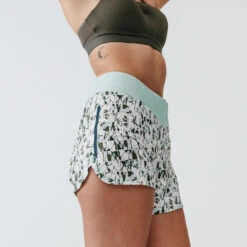Devant -Sport Style Soldes short printe running femme dry vert 1