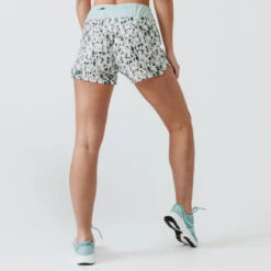 Kalenji Short Printé Running Femme - Dry Vert -Sport Style Soldes short printe running femme dry vert 2