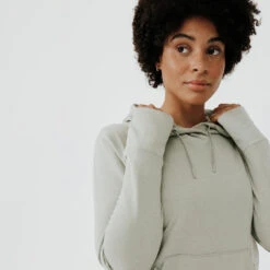 Kalenji Sweat à Capuche Running Chaud Femme - Hood 500 Kaki -Sport Style Soldes sweat a capuche running chaud femme hood 500 kaki 3