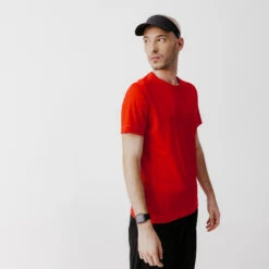 Devant -Sport Style Soldes t shirt de running respirant homme kiprun 100 dry rouge 1