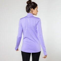 Kalenji T-shirt Manches Longues Chaud Running Femme - Zip Warm Violet -Sport Style Soldes t shirt manches longues chaud running femme zip warm violet 5