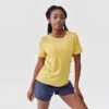 Kalenji T-shirt Respirant Running Femme - Dry+ Breath Jaune -Sport Style Soldes t shirt respirant running femme dry breath jaune