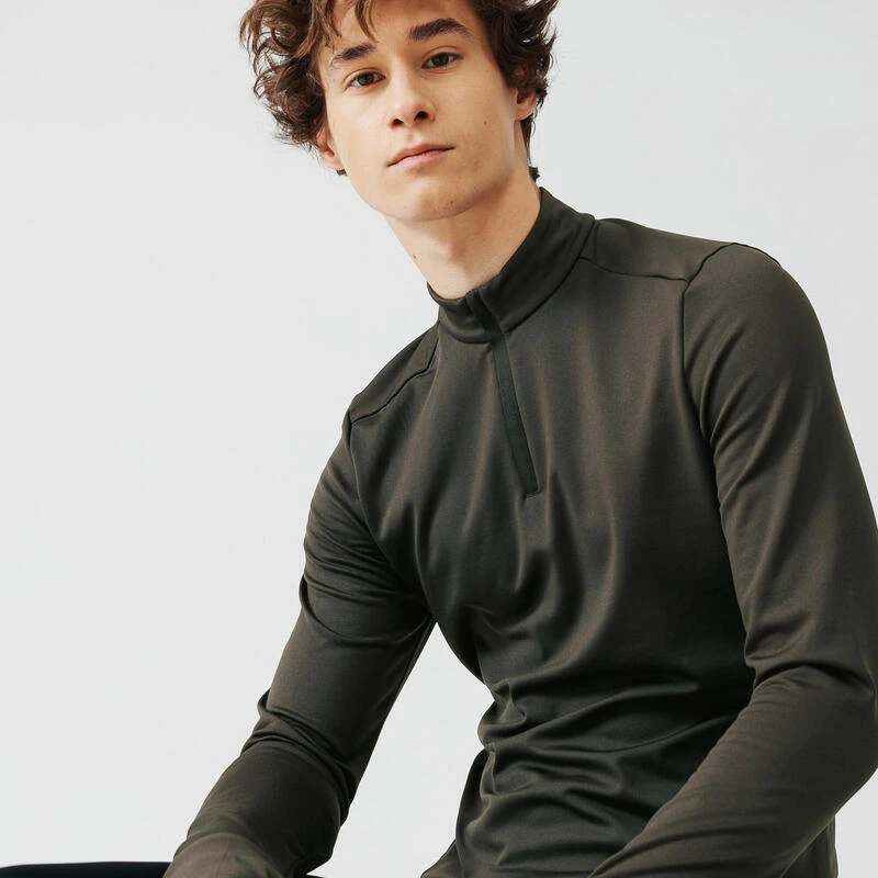 TEE SHIRT MANCHES LONGUES DE RUNNING CHAUD HOMME KALENJI KAKI 7 TEE SHIRT MANCHES LONGUES DE RUNNING CHAUD HOMME KALENJI KAKI – Image 5