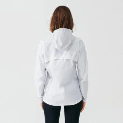 Kalenji Veste à Capuche Running Déperlante Femme - Rain Blanche -Sport Style Soldes veste a capuche running deperlante femme rain blanche 1