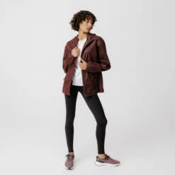 Kalenji Veste à Capuche Running Déperlante Femme - Rain Marron -Sport Style Soldes veste a capuche running deperlante femme rain marron 3