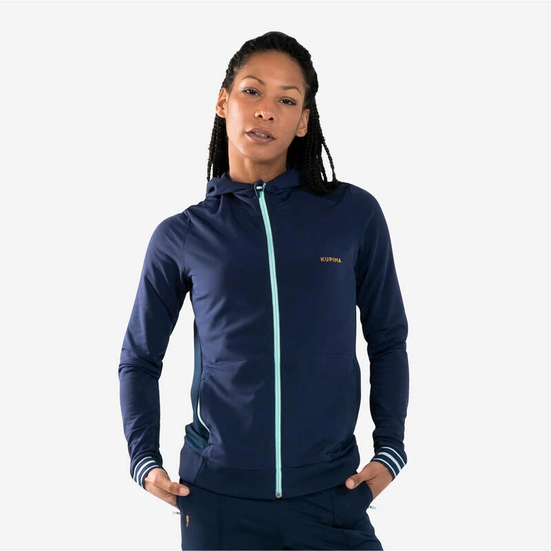 Kalenji VESTE D'ATHLÉTISME FEMME WARM BLEUE MARINE & BLEU CIEL 4 Kalenji VESTE D'ATHLÉTISME FEMME WARM BLEUE MARINE & BLEU CIEL – Image 2