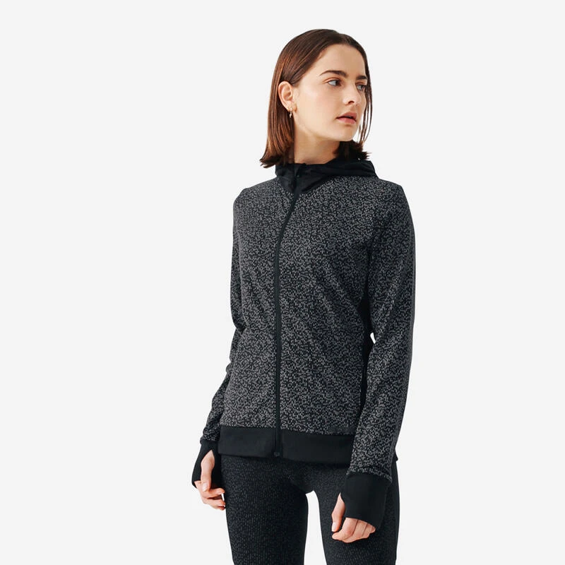 Kalenji Veste Running à Capuche Femme - Warm Noir Motifs Réfléchissants 5 Kalenji Veste Running à Capuche Femme - Warm Noir Motifs Réfléchissants – Image 3